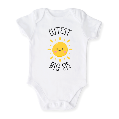 Cutest Big Sis T-Shirt, Sister Matching Baby Bodysuit
