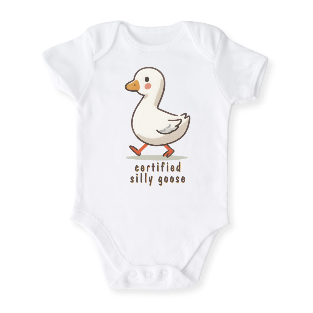 Certified Silly Goose Baby Bodysuit, Kids & Toddler T-Shirt – Funny Goose Outfit