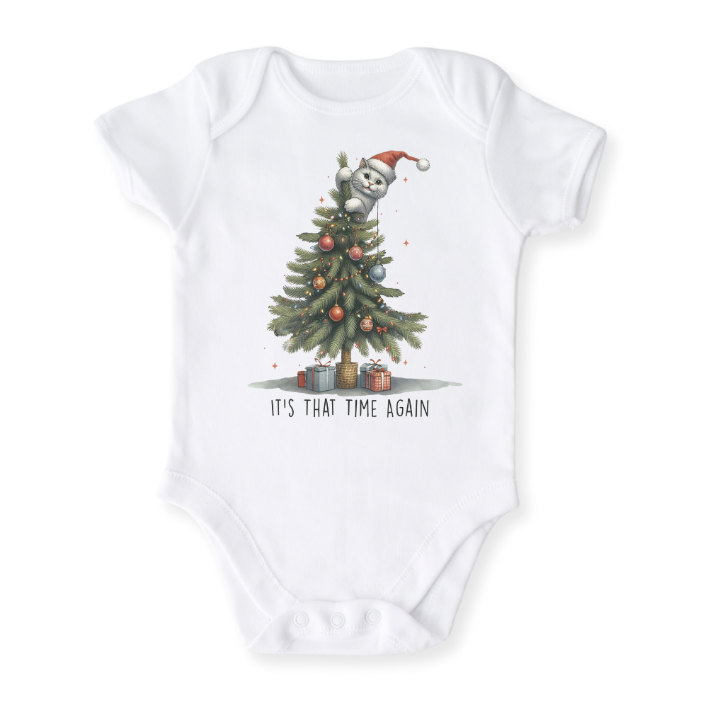 It's that time again Funny Cat Christmas Baby Bodysuit, Kids & Toddler T-Shirt – Cat Xmas Outfit
