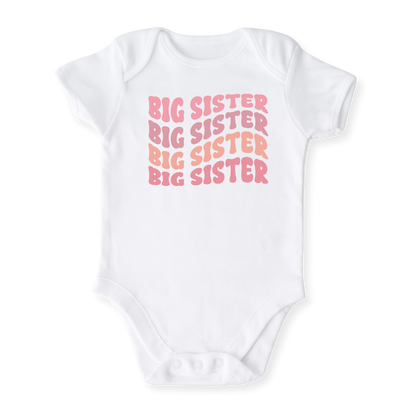 Big Sister Tshirt Pastel Pink Sister Shirt for Kids Siblings Tee, Big Sister To Be - Baby Sister Announcement