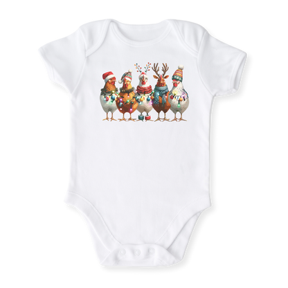 Christmas Baby Bodysuit Funny Chickens Tshirt for Kids Toddler Tee Funny Christmas Gift for Baby Clothes
