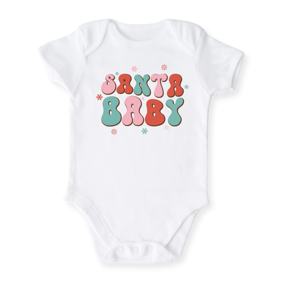 Santa Baby Tshirt Christmas Baby Bodysuit, Kids & Toddler T-Shirt – Family Xmas Outfit