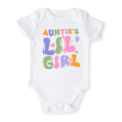 Auntie's Lil Girl Baby Bodysuit Toddler & Kids T-Shirt, Gift for Niece Tshirt Cute Girls Clothes