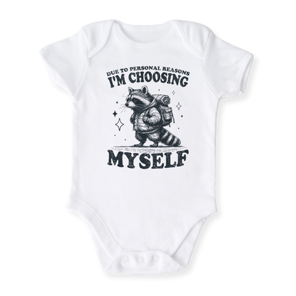 Funny Racoon Baby Bodysuit Self Care Tshirt for Kids Toddler Tee