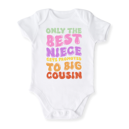 Big Cousin Announcement Baby Bodysuit, Toddler & Kids T-Shirt - Gift for Niece or Cousin