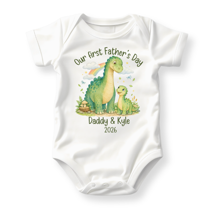 Our First Father's Day Baby Bodysuit, Dinosaur Daddy and Me Matching Outfit