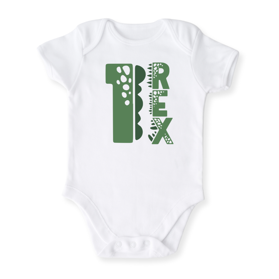One Rex Brithday Baby Bodysuit Tshirt for Kids, 2nd Birthday Outfit for Boys Shirt, Dinosaur Tshirt T-Rex