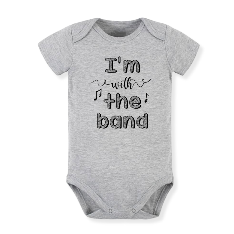 Baby Bodysuit, Kids & Toddler T-Shirt – 'I'm with the Band' Music Outfit Concert Baby Clothes for Boys, Girls
