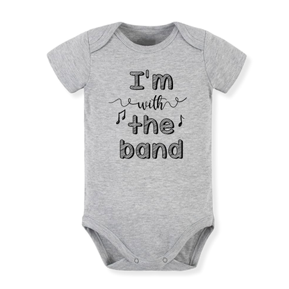 Baby Bodysuit, Kids & Toddler T-Shirt – 'I'm with the Band' Music Outfit Concert Baby Clothes for Boys, Girls