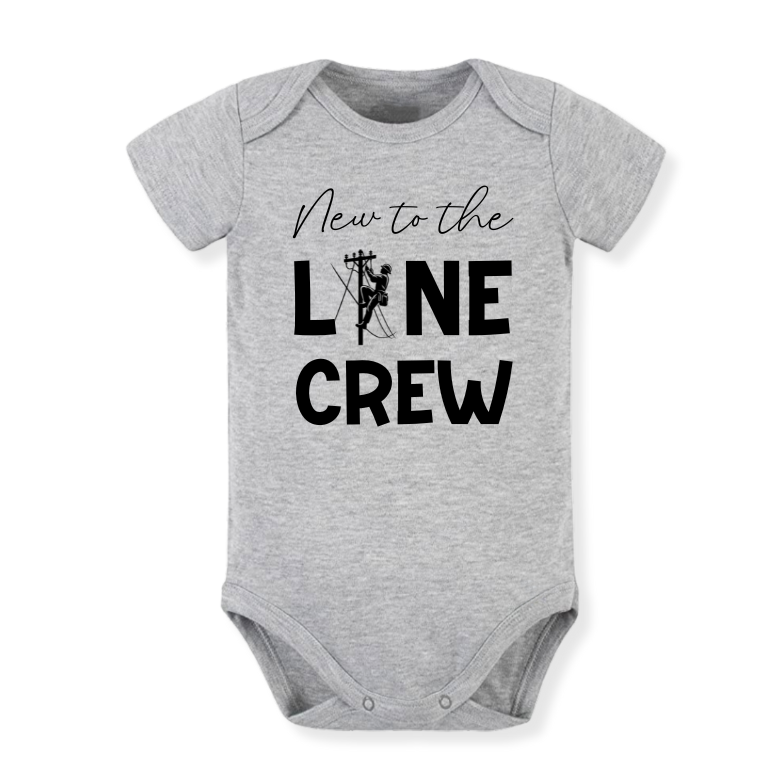 Baby Bodysuit, Kids & Toddler T-Shirt – 'New to the Line Crew' Utility & Lineman-Themed Baby Clothes