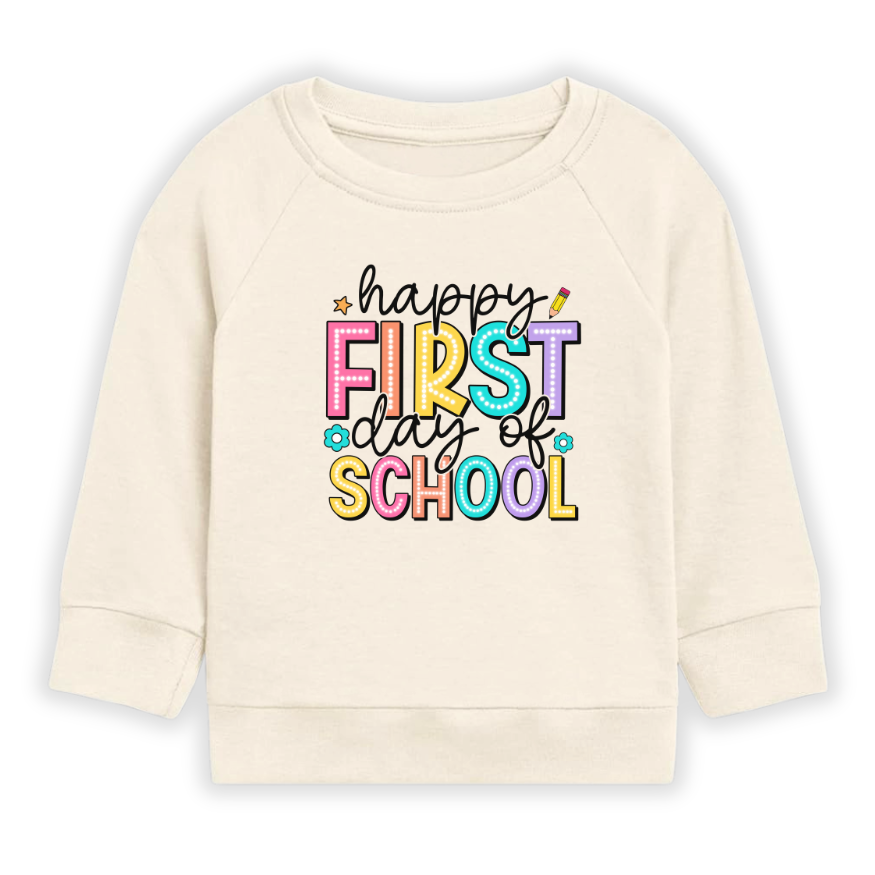 Happy First Day of School Tshirt – Cute Kids T-Shirt & Toddler Tee, Back-to-School Outfit