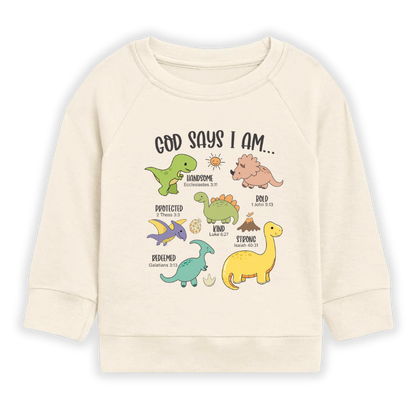 God Says I Am Dinosaur Baby Bodysuit – Dino Kids T-Shirt Toddler Tee, Religious Inspirational