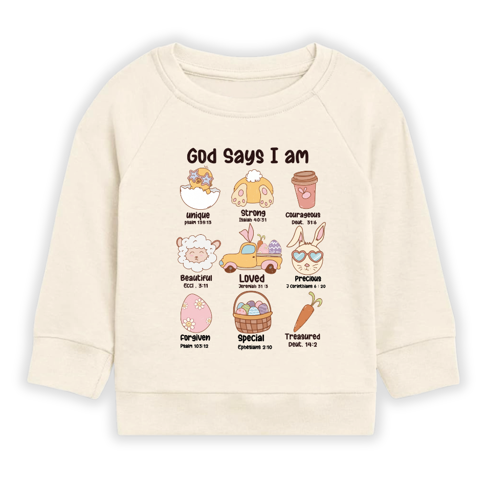 God Says I am Easter Baby Bodysuit Inspirational Tshirt for Kids Toddler Tee Baby Girl Outfit Spring Tee
