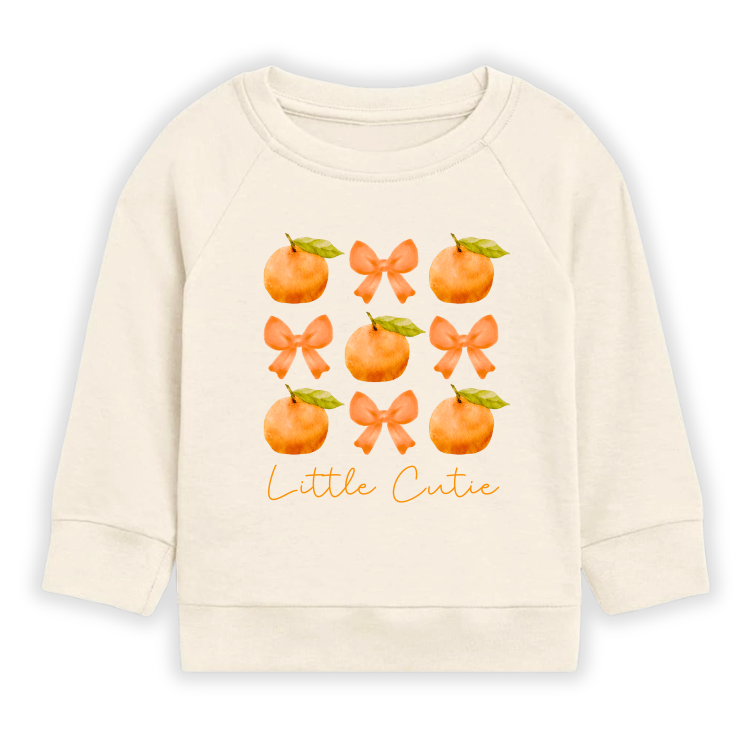 Little Cutie Baby Bodysuit with Cute Bows & Orange Design – Custom Baby Clothes, Unisex Newborn Gift, Kids & Toddler T-shirt