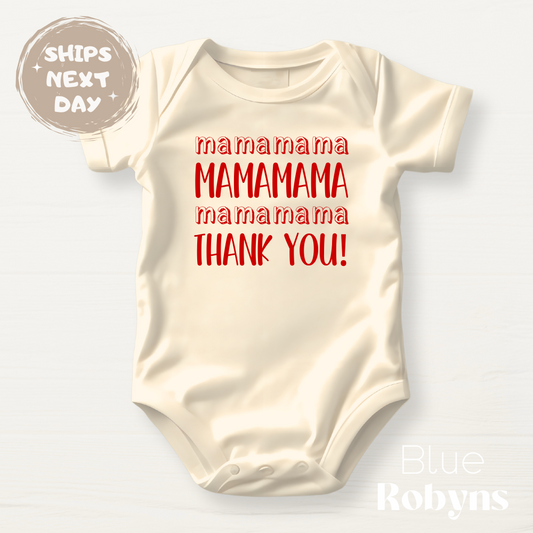 Mama Thank You - Gift for Mom - Baby Bodysuit, Family Tshirt, Natural Sweatshirt
