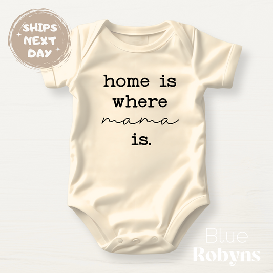 Home is Where Mama Is - Family Tshirt, Baby Bodysuit