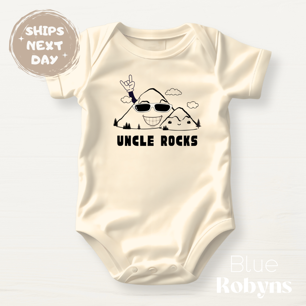 Uncle Rocks - Gift for Uncle, Baby Bodysuit, Family Tshirt