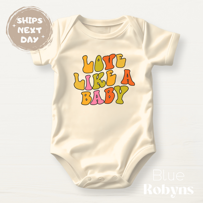 Love Like a Baby Natural Baby Bodysuit, Retro Tee