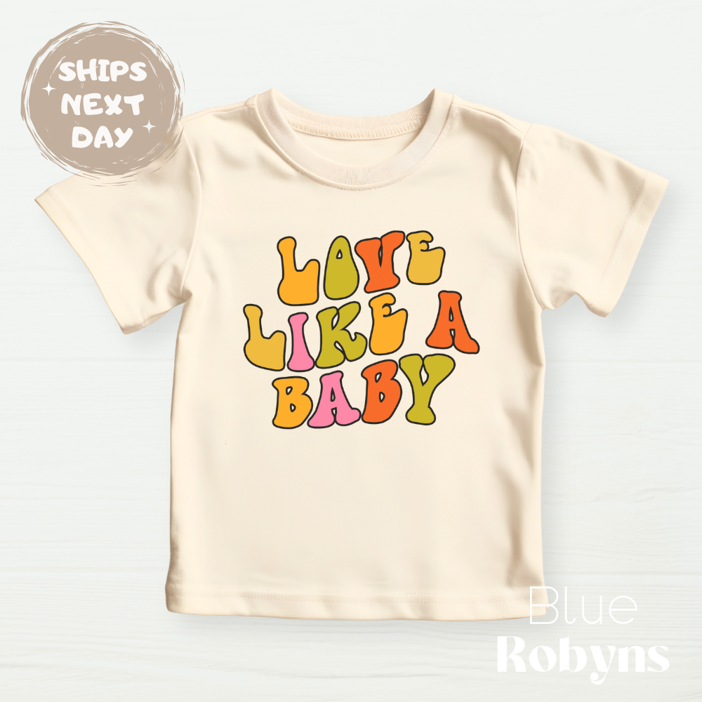 Love Like a Baby Natural Baby Bodysuit, Retro Tee