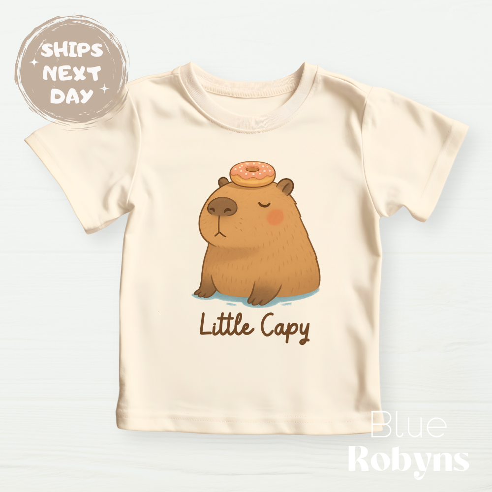 Little Capy Baby Bodysuit, Capybara Tshirt, Cute Capybara Outfit