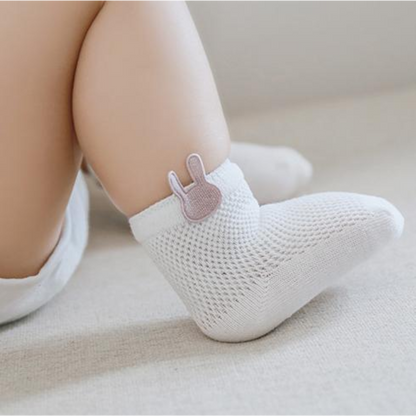 Cute Animal Character Anti-Slip Baby Short Socks - Soft Cotton, Ideal for Newborns and Toddlers