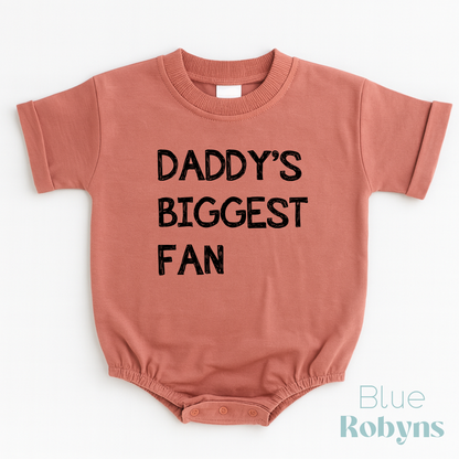 Daddy's Biggest Fan Baby Romper - Cotton Baby Bodysuit