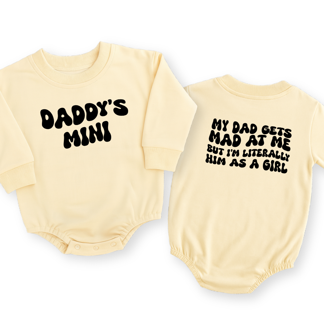 Daddy's Mini Baby Romper - Cotton Baby Bodysuit for Girls