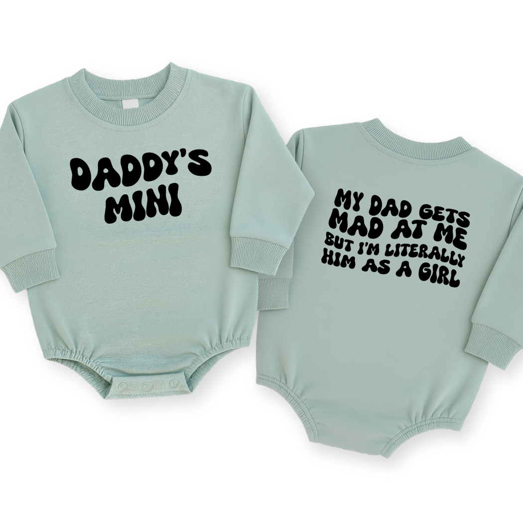 Daddy's Mini Baby Romper - Cotton Baby Bodysuit for Girls