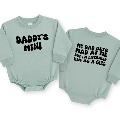Daddy's Mini Baby Romper - Cotton Baby Bodysuit for Girls
