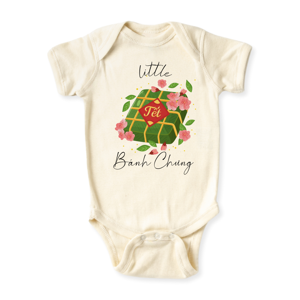 baby onesie onsie clothes girl boy funny newborn gifts outfit toddler infant apparel shirt baby shower kids unisex bodysuit little cute cool clothing lunar new year vietnamese baby viet Tet Ta Banh Chung sticky rice