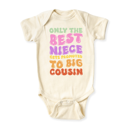 Big Cousin Announcement Baby Bodysuit, Toddler & Kids T-Shirt - Gift for Niece or Cousin