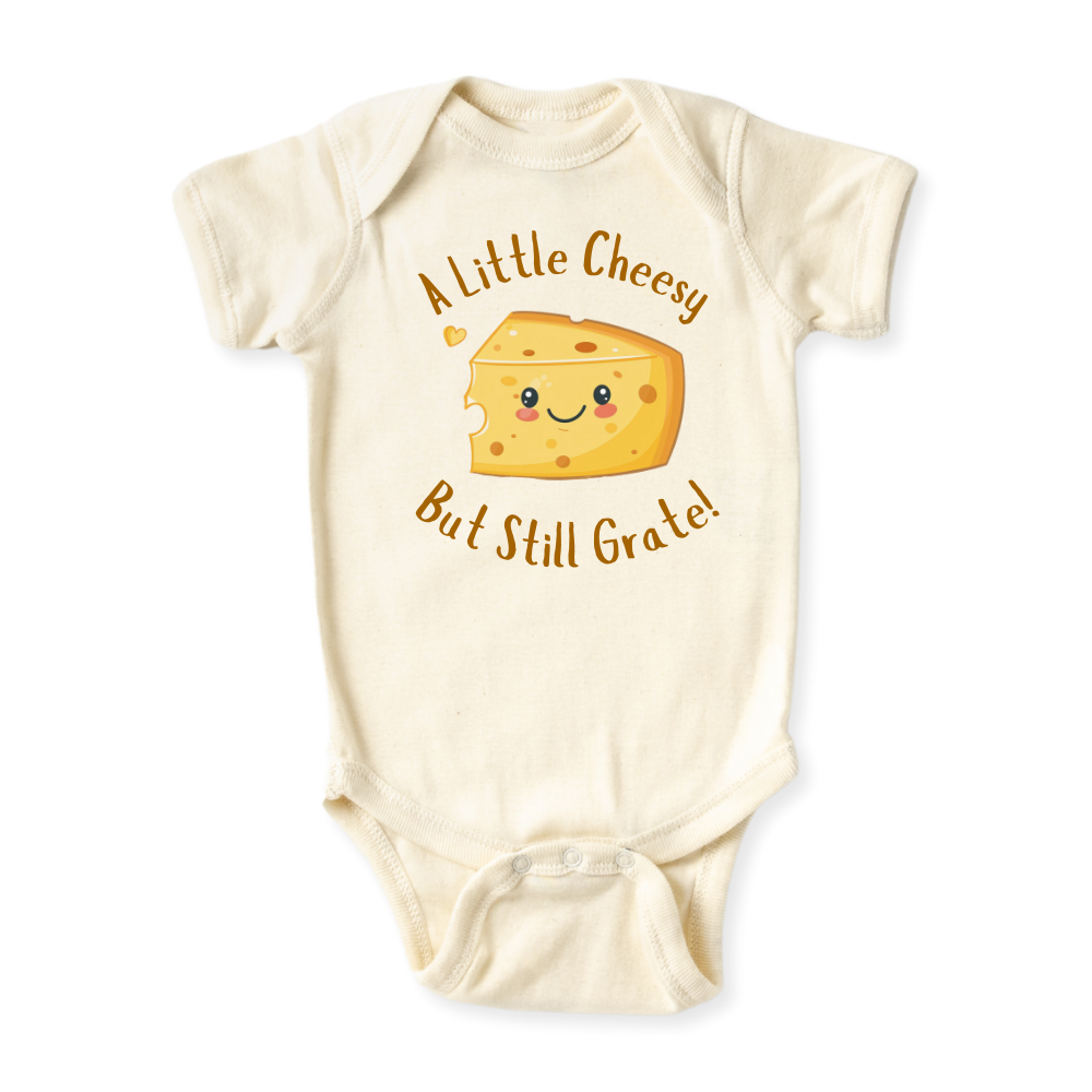 A Little Cheesy Baby Bodysuit, Kids & Toddler T-Shirt – Cute Cheese Outfit Gouda Cheddar
