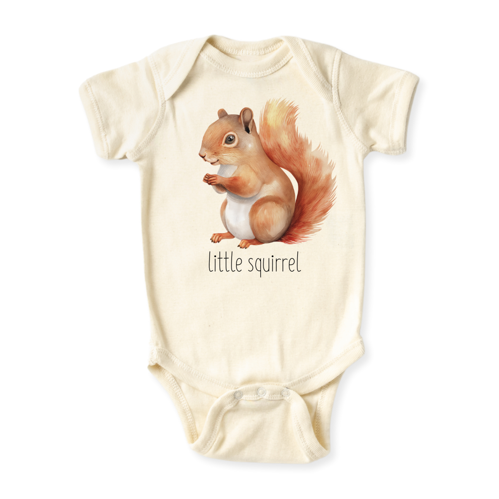baby onesie onsie clothes girl boy funny newborn gifts outfit toddler infant apparel shirt baby shower kids unisex bodysuit little cute cool clothing mommy cotton newborn personalized squirrel chestnut fall animals