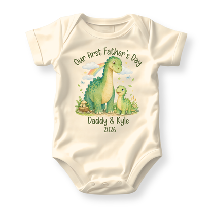 Our First Father's Day Baby Bodysuit, Dinosaur Daddy and Me Matching Outfit