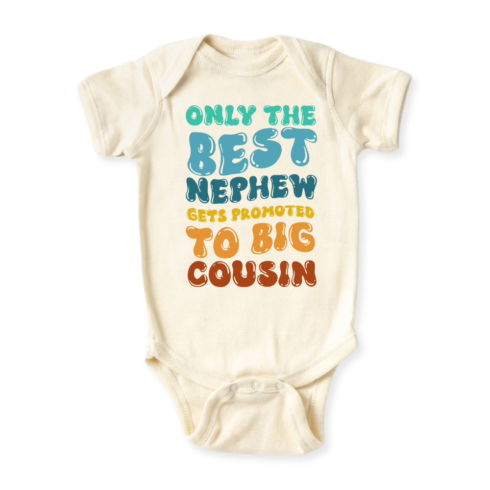 Big Cousin Baby Bodysuit, Toddler & Kids T-Shirt - Gift for Nephew or Cousin Announcement Outfit