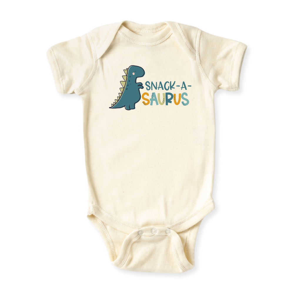 Snack-a-saurus Dinosaurs Baby Bodysuit Toddler & Kids T-Shirt, Dino Baby Clothes, Dino Shirt for Boys