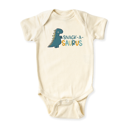 Snack-a-saurus Dinosaurs Baby Bodysuit Toddler & Kids T-Shirt, Dino Baby Clothes, Dino Shirt for Boys