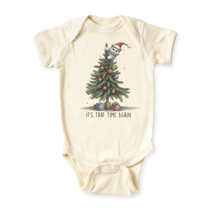 It's that time again Funny Cat Christmas Baby Bodysuit, Kids & Toddler T-Shirt – Cat Xmas Outfit