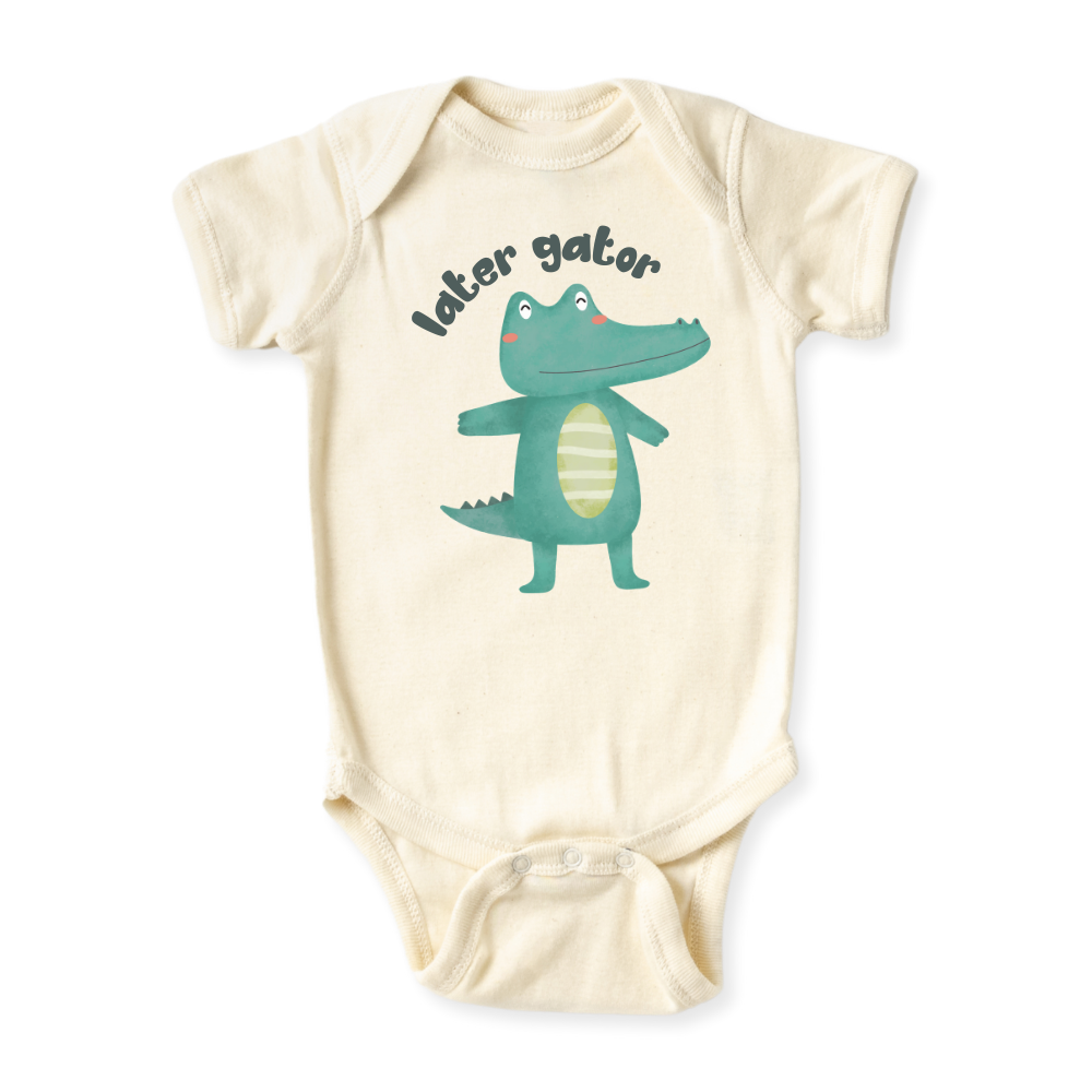 Later Gator Baby Bodysuit, Kids & Toddler T-Shirt – Funny Alligator Animals Baby Clothes for Boys Girls