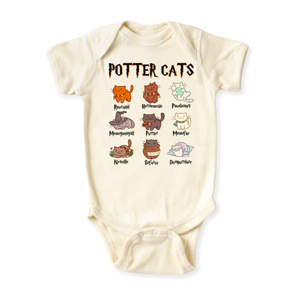 Potter Cats Tshirt Cat Baby Bodysuit Toddler & Kids T-Shirt, Cat Outfit Cat Baby Clothes
