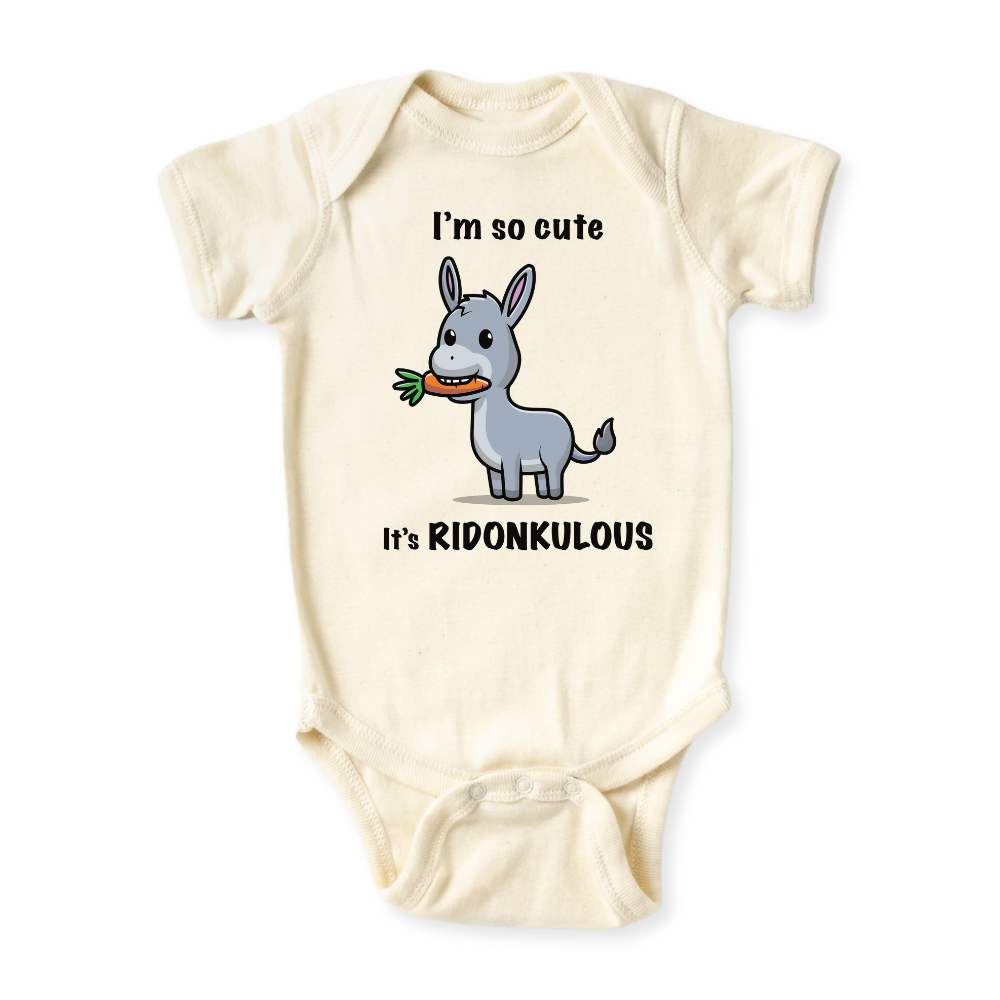baby onesie onsie clothes girl boy funny newborn gifts outfit toddler infant apparel shirt baby shower kids unisex bodysuit little cute cool clothing mommy cotton newborn personalized ridonkulous donkey animals