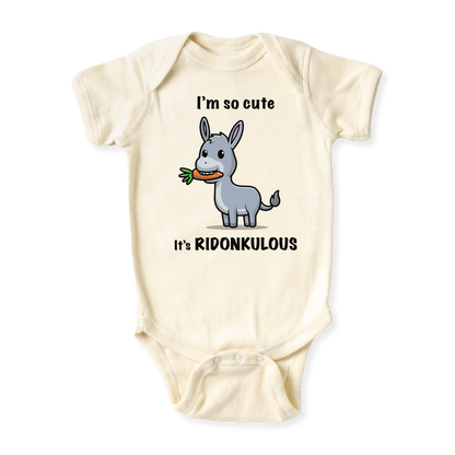 baby onesie onsie clothes girl boy funny newborn gifts outfit toddler infant apparel shirt baby shower kids unisex bodysuit little cute cool clothing mommy cotton newborn personalized ridonkulous donkey animals