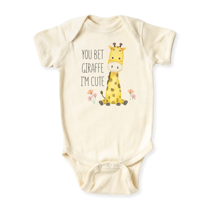 baby onesie onsie clothes girl boy funny newborn gifts outfit toddler infant apparel shirt baby shower kids unisex bodysuit little cute cool clothing mommy cotton newborn personalized giraffe i'm cute wild animals