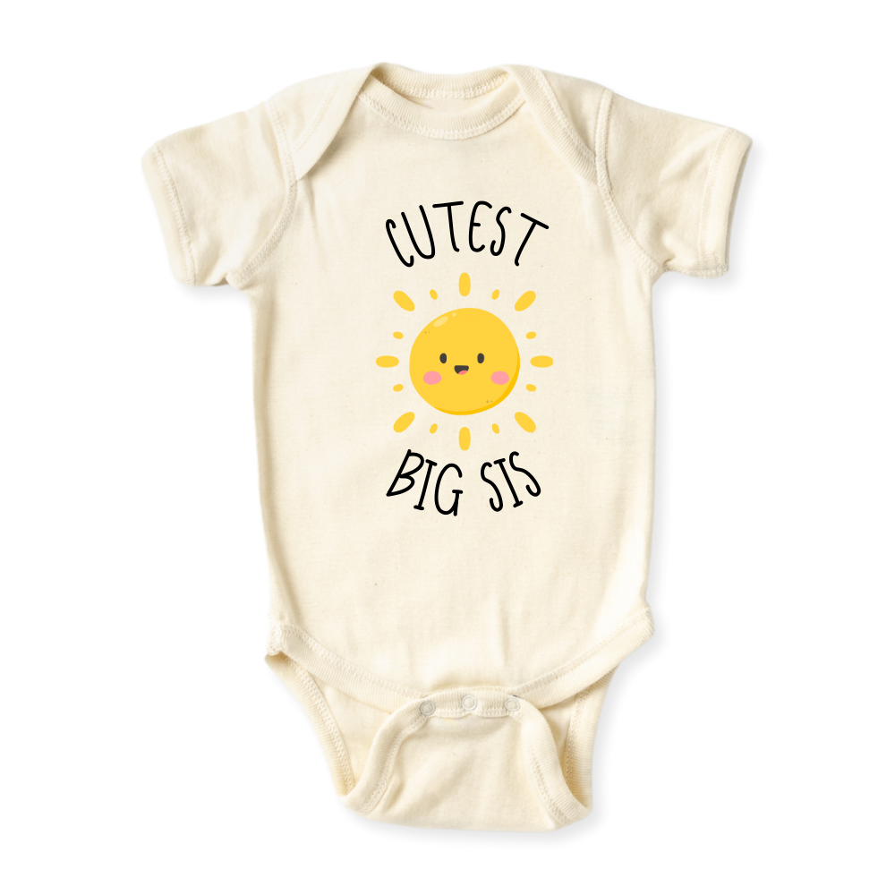 Cutest Big Sis T-Shirt, Sister Matching Baby Bodysuit