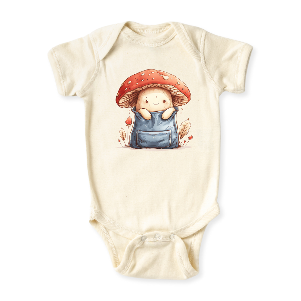 Mushroom Pocket Graphic Tee, Baby Bodysuit