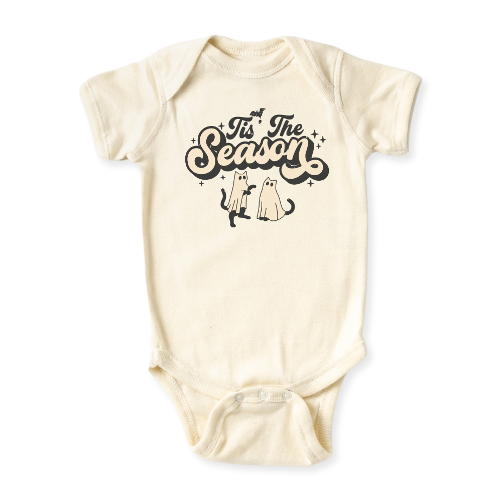 Tis the Season Cat Halloween Baby Bodysuit Funny Tshirt for Kids Toddler Tee Cat Gift for Baby Clothes