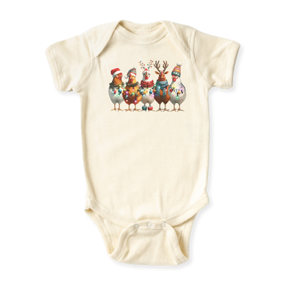 baby onesie onsie clothes girl boy funny newborn gifts outfit toddler infant jersey apparel daddy shirt baby shower kids unisex bodysuit little cute cool clothing mommy cotton newborn name Chickens christmas santa