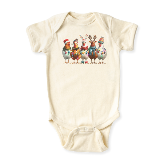 baby onesie onsie clothes girl boy funny newborn gifts outfit toddler infant jersey apparel daddy shirt baby shower kids unisex bodysuit little cute cool clothing mommy cotton newborn name Chickens christmas santa