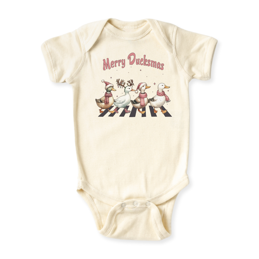 Ducksmas Funny Merry Christmas Baby Bodysuit, Kids & Toddler T-Shirt – Funny Christmas Outfit