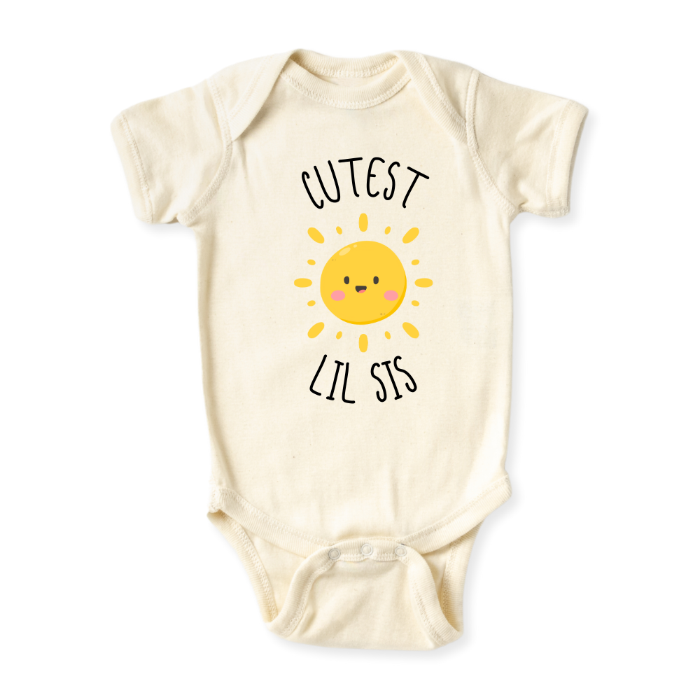 Cutest Lil Sis Baby Bodysuit, Sister Matching Tee